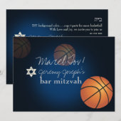 ✡ PixDezines BASKETBALL BAR MITZVAH/DIY COLOR Kaart (Voorkant / Achterkant)