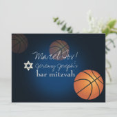 ✡ PixDezines BASKETBALL BAR MITZVAH/DIY COLOR Kaart (Staand voorkant)