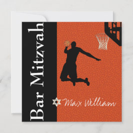 ✡ PixDezines Basketball Bar Mitzvah Kaart