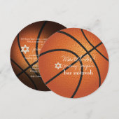 ✡ PixDezines Basketball Bar Mitzvah Kaart (Voorkant / Achterkant)