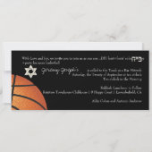 ✡ PixDezines Basketball Bar Mitzvah Kaart (Achterkant)
