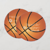 ✡ PixDezines Basketball Bar Mitzvah Kaart (Voorkant / Achterkant)