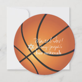 ✡ PixDezines Basketball Bar Mitzvah Kaart