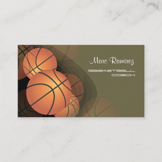 PixDezines Basketball Coach/DIY achtergrondkleur Visitekaartje (Voorkant)