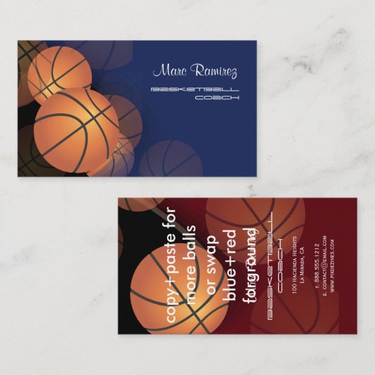 PixDezines Basketball-kaarten/DIY achtergrondkleur Visitekaartje (Voorkant / Achterkant)