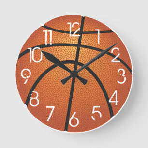 PixDezines Basketball-wandklok/DIY-kleur/lettertyp Ronde Klok