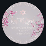 PixDezines Bat Mitswa, Kersenbloesems Ronde Sticker<br><div class="desc">PixDezines waterverf,  dark cherry blossoms voor een Bat Mitswa stijlvolle retouradreslabels / stickers DIY kleur,  geaccentueerd met een blush pink star of david. Om onze winkel te uitzichten,  kopieer en plak deze URL: http://www.zazzle.com/custom_mitzvah* ✡ Copyright © 2013-2019 PixDezines™. Alle rechten voorbehouden.</div>