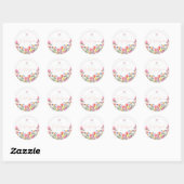 PixDezines Bat Mitswa, Waterverf Wilde Bloemen Ronde Sticker (Vel)