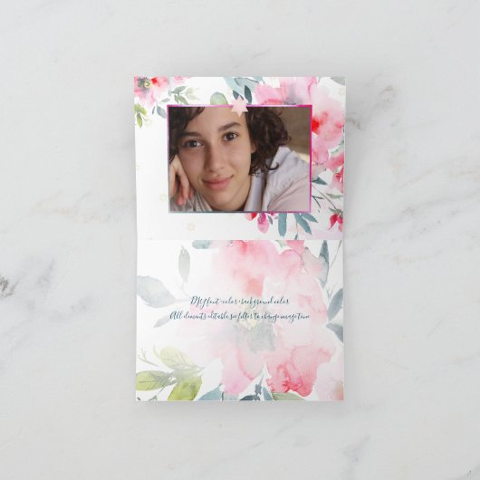 PixDezines Bat Mitzvah bedankt/waterverf Bedankkaart (Binnen)