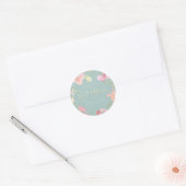 PixDezines Bat Mitzvah, Bloemen Waterverf, Blozen Ronde Sticker (Envelop)