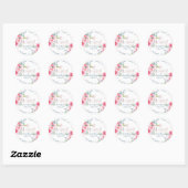 PixDezines Bat Mitzvah, Bloemen Waterverf, Ombre Ronde Sticker (Vel)