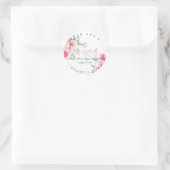 PixDezines Bat Mitzvah, Bloemen Waterverf, Ombre Ronde Sticker (Tas)