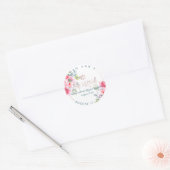 PixDezines Bat Mitzvah, Bloemen Waterverf, Ombre Ronde Sticker (Envelop)