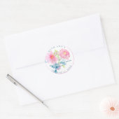 PixDezines Bat Mitzvah, Bloemen Waterverf Ronde Sticker (Envelop)