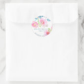 PixDezines Bat Mitzvah, Bloemen Waterverf Ronde Sticker (Tas)