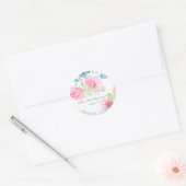 PixDezines Bat Mitzvah, Bloemen Waterverf Ronde Sticker (Envelop)