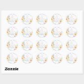 PixDezines Bat Mitzvah, Bloemencrème, Waterverf Ronde Sticker (Vel)