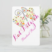 PixDezines Bat Mitzvah/butterflies Kaart (Staand voorkant)