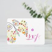 PixDezines Bat Mitzvah/butterflies RSVP Kaartje (Staand voorkant)