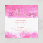 PixDezines Bat Mitzvah Celebration Cards ✡ Roze Informatiekaartje (Achterkant)