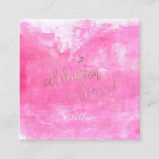 PixDezines Bat Mitzvah Celebration Cards ✡ Roze Informatiekaartje (Voorkant)