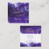 PixDezines Bat Mitzvah Celebration Kaarten ✡ Paars (Voorkant / Achterkant)