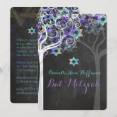 PixDezines Bat Mitzvah/Chalkboard Kaart (Voorkant / Achterkant)