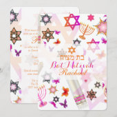 PixDezines bat mitzvah/collage Kaart (Voorkant / Achterkant)