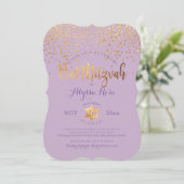 PixDezines Bat Mitzvah/Faux Gold Confetti Kaart (Staand voorkant)