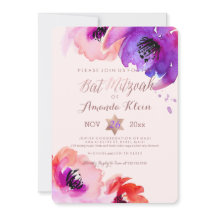 PixDezines ✡ Bat Mitzvah/Floral Waterverf