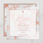 PixDezines Bat Mitzvah Marble Faux Rose Gold Adere Kaart (Voorkant / Achterkant)