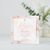 PixDezines Bat Mitzvah Marble Faux Rose Gold Adere Kaart (Staand voorkant)
