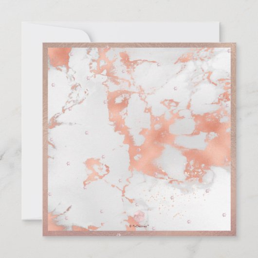 PixDezines Bat Mitzvah Marble Faux Rose Gold Adere Kaart (Achterkant)