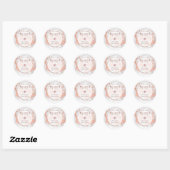 PixDezines Bat Mitzvah Marble Faux Rose Gold Adere Ronde Sticker (Vel)