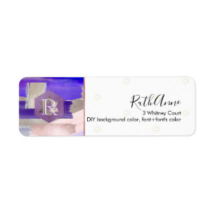 PixDezines Bat Mitzvah Paarse Violet Waterverf Etiket