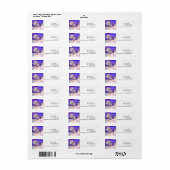 PixDezines Bat Mitzvah Paarse Violet Waterverf Etiket (Full Sheet)