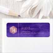PixDezines Bat Mitzvah Paarse Violet Waterverf Etiket (Insitu)