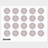 PixDezines Bat Mitzvah, Pastel Bloemen Waterverf Ronde Sticker (Vel)