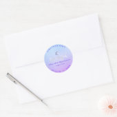 PixDezines Bat Mitzvah, Platinum+Electric Paarse Ronde Sticker (Envelop)