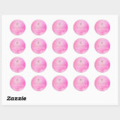 PixDezines Bat Mitzvah Roze Waterverf Ronde Sticker (Vel)