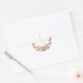PixDezines Bat Mitzvah, Waterverf Wildflower Ronde Sticker (Envelop)