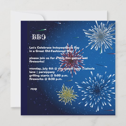 PixDezines BBQ, 4de juli uitnodigingen (Achterkant)