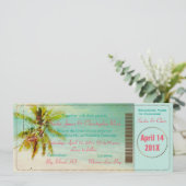 PixDezines  Beach Boarding Pass Kaart (Staand voorkant)
