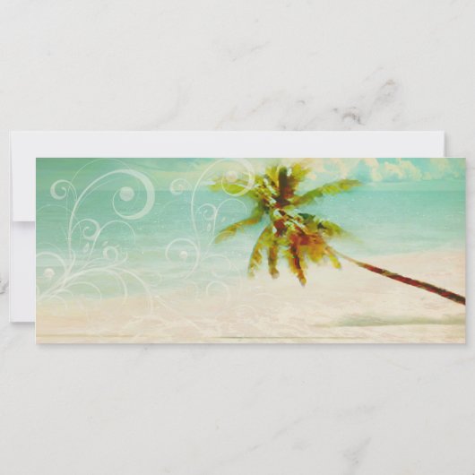 PixDezines  Beach Boarding Pass Kaart (Achterkant)