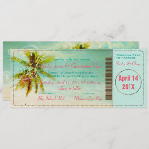 PixDezines  Beach Boarding Pass Kaart