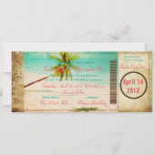 PixDezines  Beach Boarding Pass Kaart (Voorkant)