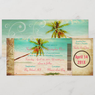 PixDezines  Beach Boarding Pass Kaart