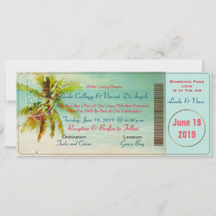 PixDezines  Beach Boarding Pass Kaart
