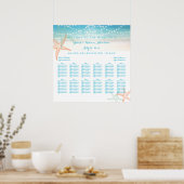PixDezines Beach/Chadeliers/Seating Chart Poster (Keuken)