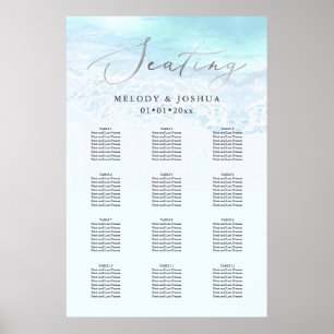PixDezines Beach Elegant Calligrafie, Zitplaatsen Poster
